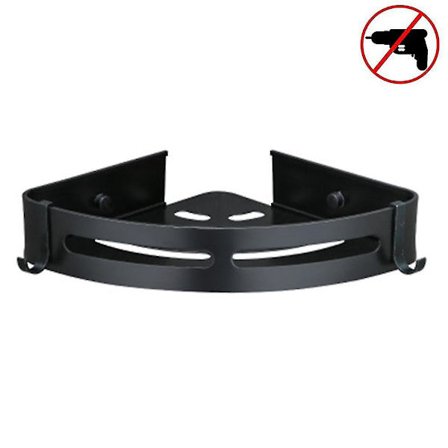 Elegant Svart Enkelskiks Triangel Duschhörn Hylla Dusch Caddy Aluminium Badrum