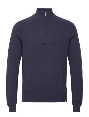 Bs Y Regular Fit Knitwear Knitwear Half Zip Pullover Marineblå Bruun & Stengade*Betinget Tilbud