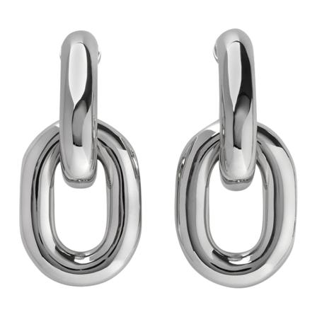 Paco Rabanne, XL Link Earrings Grijs, Dames, Maat:ONE Size
