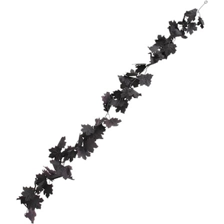 175 cm Halloween-vaahteranlehtiseppele, musta tekoköynnösriipus, sisäjuhlakoriste, syksyn lehtien kodin sisustusaksentti.