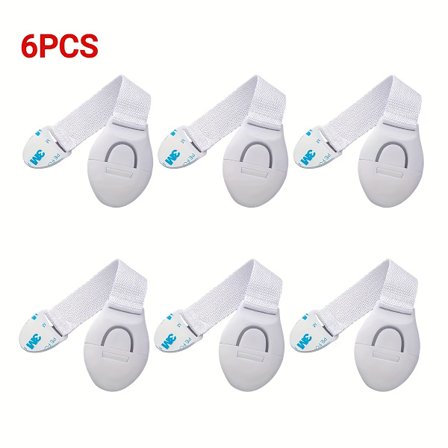 6 stk. hvide børnesikkerhedslåse - lette at installere uden boring, skuffe- og dørlåse, velegnede til børnebeskyttelse, holdbare [DB]