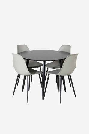 Matgrupp Plaza med 4 stolar Polar - Venture Home - Svart - Matgrupper - Från Homeroom