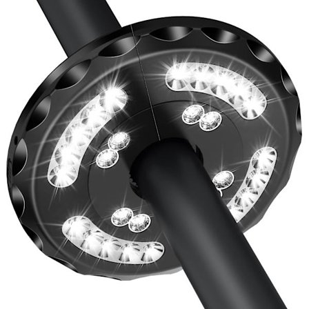Genopladelig Haveparasol Lys, 28 LED 400 Lumen Parasol Lys Med 2 Lystilstande