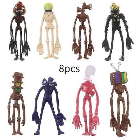 8 stk. Siren Head Action Figure Legetøj Urban Legend Foundation Sirenhead Dukke Horror Model Børnegave