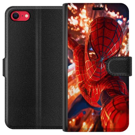 Yhteensopiva Lompakkokotelo Apple Apple iPhone 7 Spider Man intensiivisessä toiminnassa välkkyvien valojen ja dynaamisen perspektiivin kera elokuvam