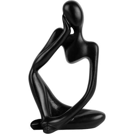 Tenker Statue Resin Abstrakt Skulptur Tenker Mann Statue Samleobjekter Kunst Hjemmekontor Bord Pult Bokhylle Dekor (Liten Svart, Venstre)