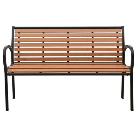 Vidaxl Trädgårdsbänk 125 Cm Stål Och Wpc Svart Och Brun Svart