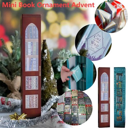Mini-kirjakoriste Joulukalenteri Joulukalenteri Mini-kirja Joulukalenteri 2025 joulukoristeeksi