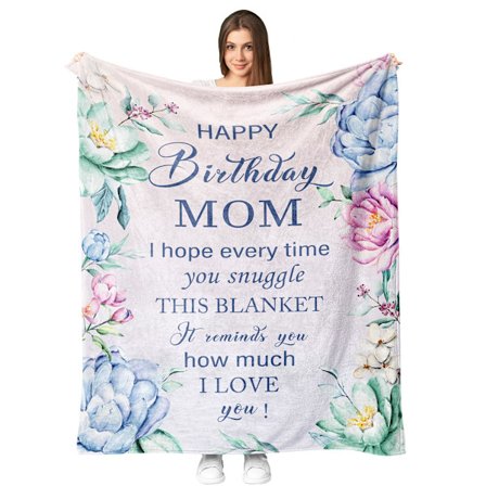 Mor Fødselsdagsgaver fra Datter Søn, Fødselsdagsgaver til Mor, Tillykke med Fødselsdagen Mor Kastetæppe 50''x60''