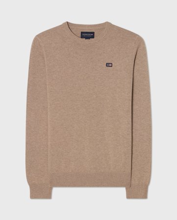 Lexington Brayden bomuld crew sweater, beige melange