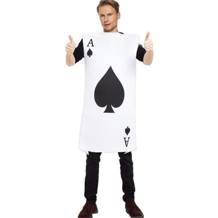 Ässä-korttiasu, valkoinen ja musta, yksi koko Spades A