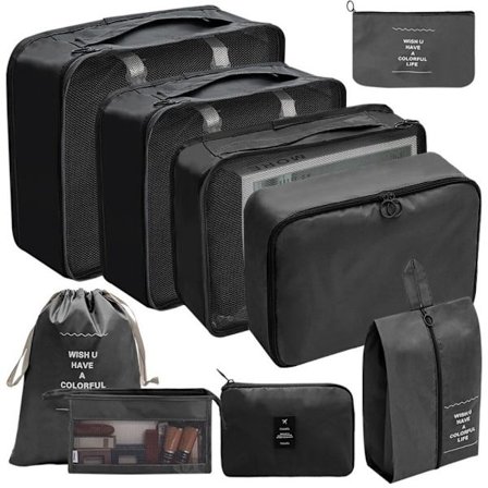 9kpl Matkatavarasäilytys Laukut Matkalaukut Laukut MUSTA