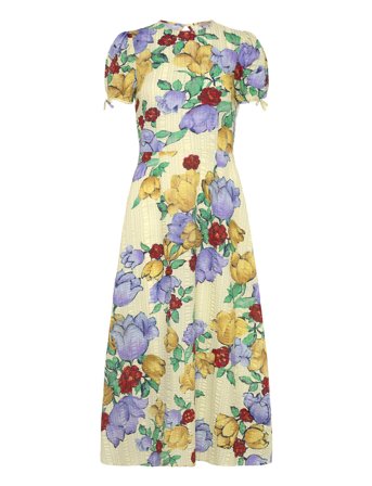 Flowered Cotton Midi Dress Patterned Stella Nova
