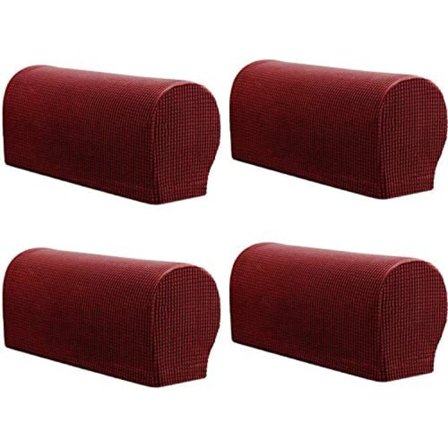 (Vinrød) Armlænsbetræk, sæt med 4 strækbare armstole