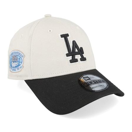 New Era - MLB Beige adjustable Caps - Los Angeles Dodgers World Series 9FORTY Stone/Black Adjustable @ Hatstore
