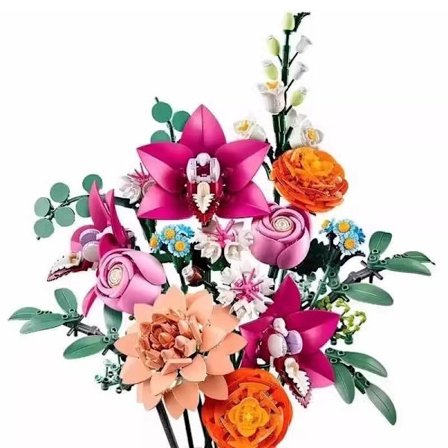 Kompatibel med LEGO Eternal Flower Bouquet Byggeklosser Leketøy, Valentinsdagsgave - Rosa Pionbukett
