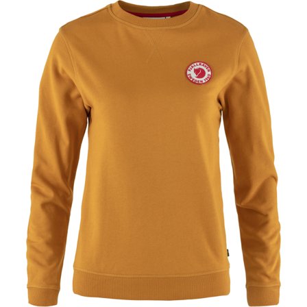 Fjällräven Women's 1960 Logo Badge Sweater in Acorn | Size: 2XS, Organic Cotton