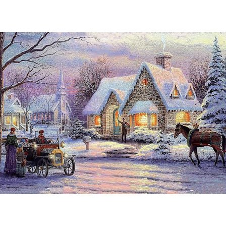 Puslespil til voksne 1000 brikker - Charmerende juleaftenspuslespil - Julepuslespil stort puslespil kunstværk til voksne teenagere (27_tfrf