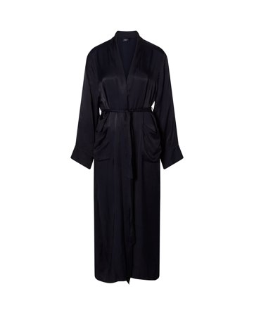 Lexington Satin morgenkåpe + øyemaske Sengesettt, marineblå