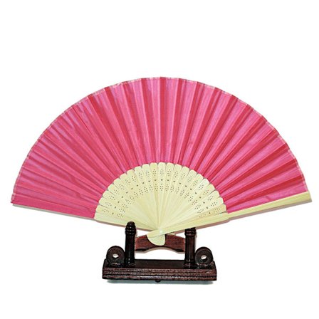 Vifte - Ensfarget roserød chiffong med trebunn