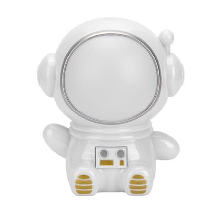 Yövalo 3 tilaa LED värikäs söpö astronautti ulkonäkö USB-portti Yöpöytälamppu makuuhuoneeseen asuntolaan valkoinen