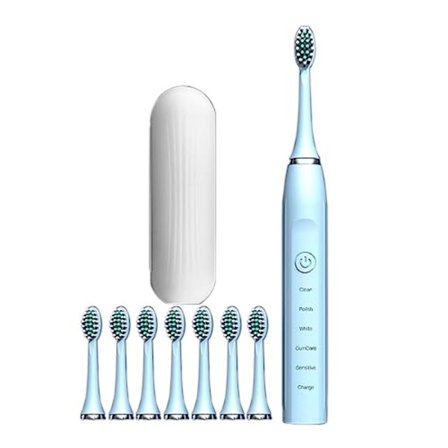 Smart Elektrisk Tandbørste Genopladelig Elektrisk Tandbørste BLÅ