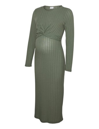 Mamalicious Mllucy June Ls Jrs Midi Dress 2F - Green - L