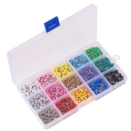 900 STK Livlige og fargerike trykknåler i flere farger