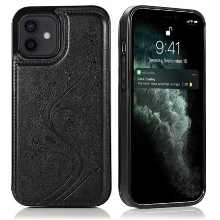 iPhone 12 Mini Stöttåligt Skal Korthållare 3-FACK Flippr V2 Svart