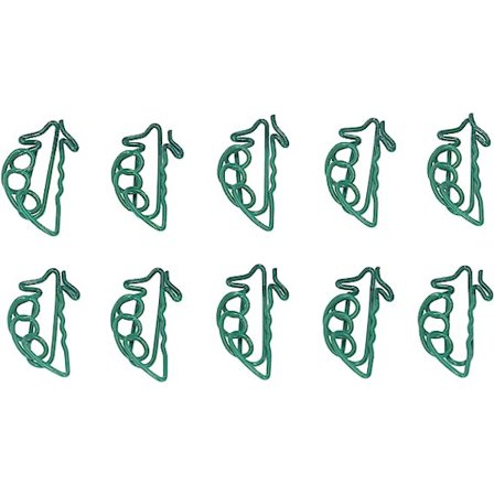 100 stk. Binder Clips Bærbare Små Søde Grønne Ærteformede Papirclips til
