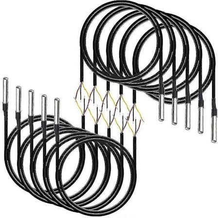 10 stk. Vanntett DS18b20 Temperatursensor, Digital Temperatur Termisk Kabel Temperatur (-55- +