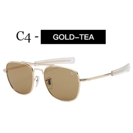 Luksuriøse designersolbriller for menn, vintage mote, AO-solbriller i pilotstil for menn, amerikansk militær optisk glasslinse