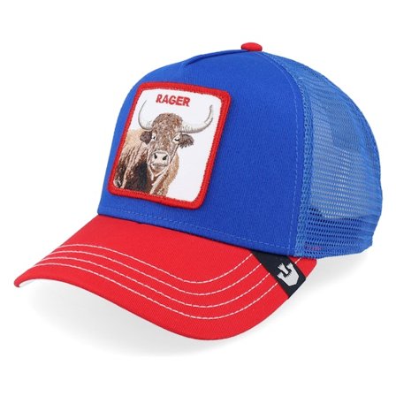 Goorin Bros. - Blå trucker Keps - The Rager Bison Royal/Red A-Frame Trucker @ Hatstore