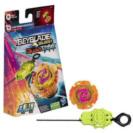 Beyblade Burst QuadStrike, startpaket med Flame Pandora Everlasting P8 tävlingstopp och launcher