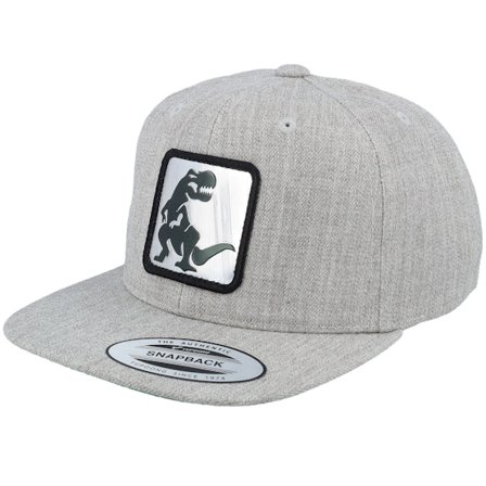 Kinder Kiddo Cap - Grau snapback Cap - Kinder Dino Silver Patch Heather Grey Snapback @ Hatstore