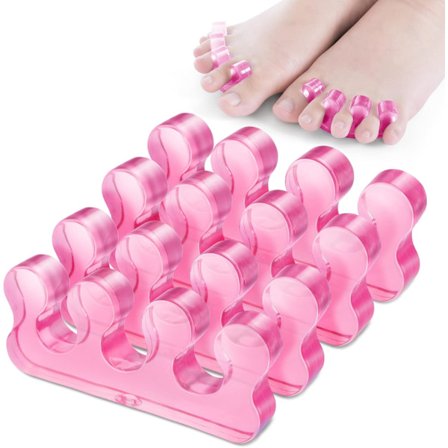 (pink) 4 stk. tåseparatorer til pedicure, tåseparatorer til pedicure, genanvendelige, vaskbare tånegleseparatorer, tåseparatorer