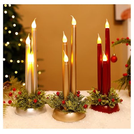 LED-lys uden flamme – Batteridrevne flimrende falske lys til jul, fest, bryllup og boligindretning