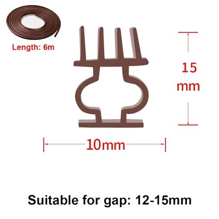 6M dørtetningslist Vindusgap 15MMX10MMX6M 15MMX10MMX6M