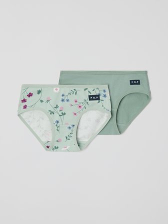 2er-Pack Mädchenslips - 134|140 - kinderbekleidung - green - Polarn O. Pyret