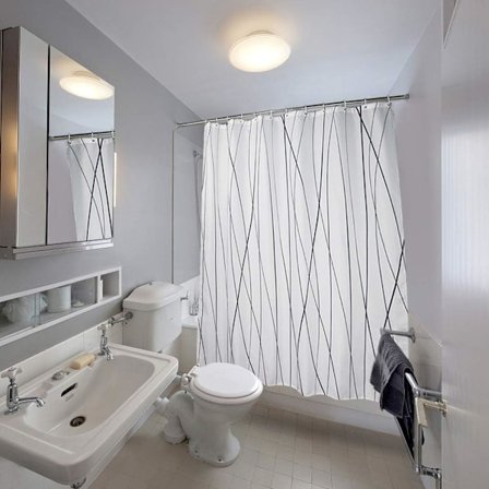 Design Duschdraperi i Polyester med Krokar, Mögelresistent