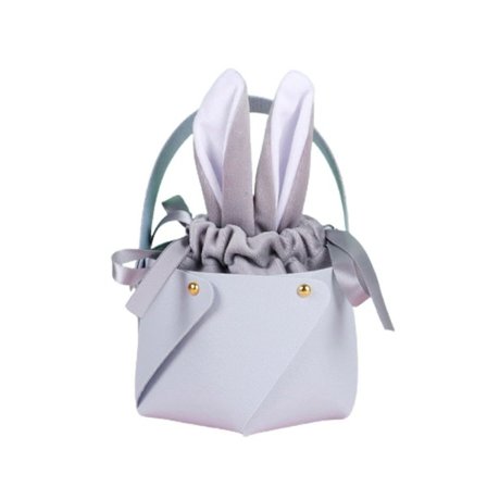 Pääsiäiskori Munajahti Pupukori Lapsille Söpö Kani Korva Nahkainen Säilytyskassi Lahja Lelu Käsilaukku Pääsiäisjuhlakoriste E[D]