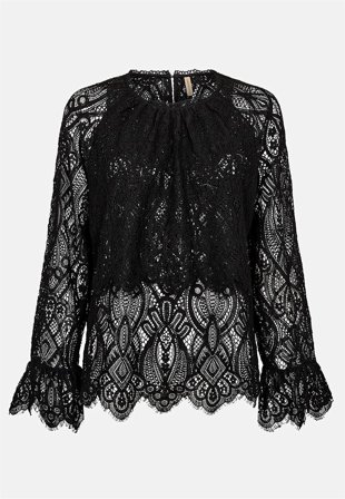 Soyaconcept - Vævet blondebluse i sort til damer i størrelse M (40) - Cellbes