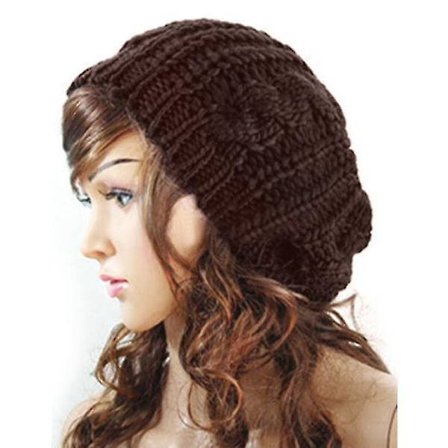 Dames Vinter Strikket Beanie Hat Beret Hatte Casual Newsboy Gatsby Cap
