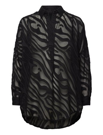 Zebra Devore Popover Black French Connection