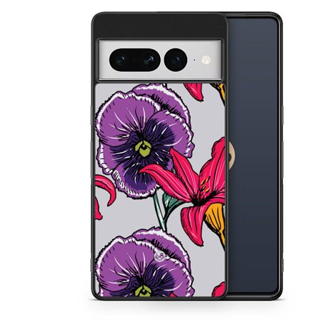 Bjornberry Skal Google Pixel 7 Pro - Lila/Cerise Blomster