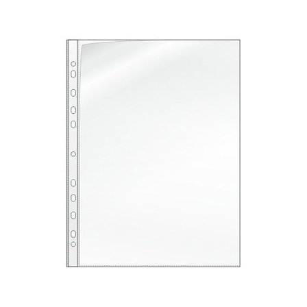 Plastficka, A4, stansad, 120 mikrometer, polypropylen, jämn, 11 hål, genomskinlig - Lyreco - Kontorsmaterial - Mappar och plastfickor - Plastfickor - 