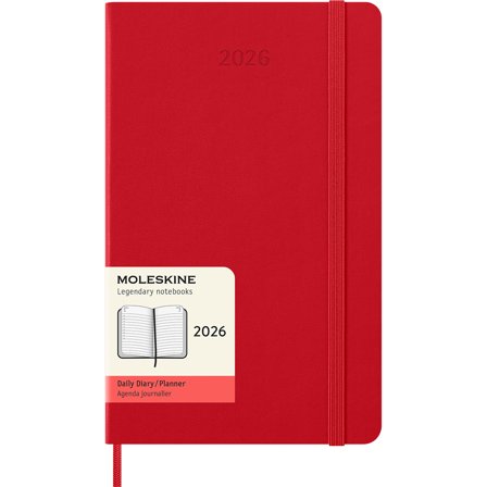 Moleskine Calendrier 12M Daily 2026 Hardcover Large Red