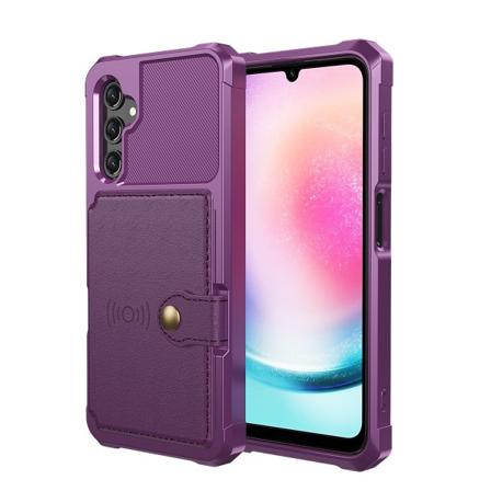 Eksklusivt beskyttelsescover med kortrum til Samsung Galaxy A14 5G Lila