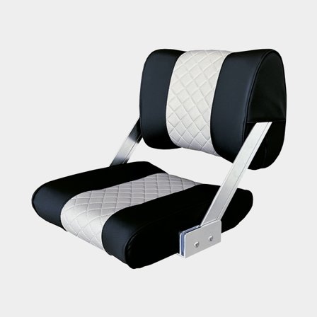 Fällbar båtstol ESM Deluxe, 45 x 44 x 52 cm, svart med ljusgrå detaljer