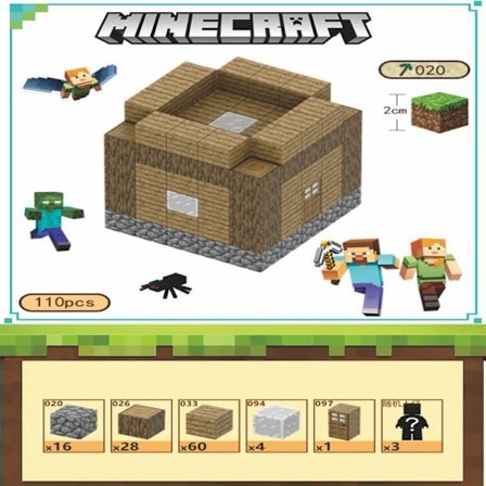 Minecraft byggklossar, inklusive 110 sexsidiga magnetiska leksaker med 3 figurer-FM-
